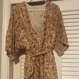 Long floral 3/4 sleeve dress